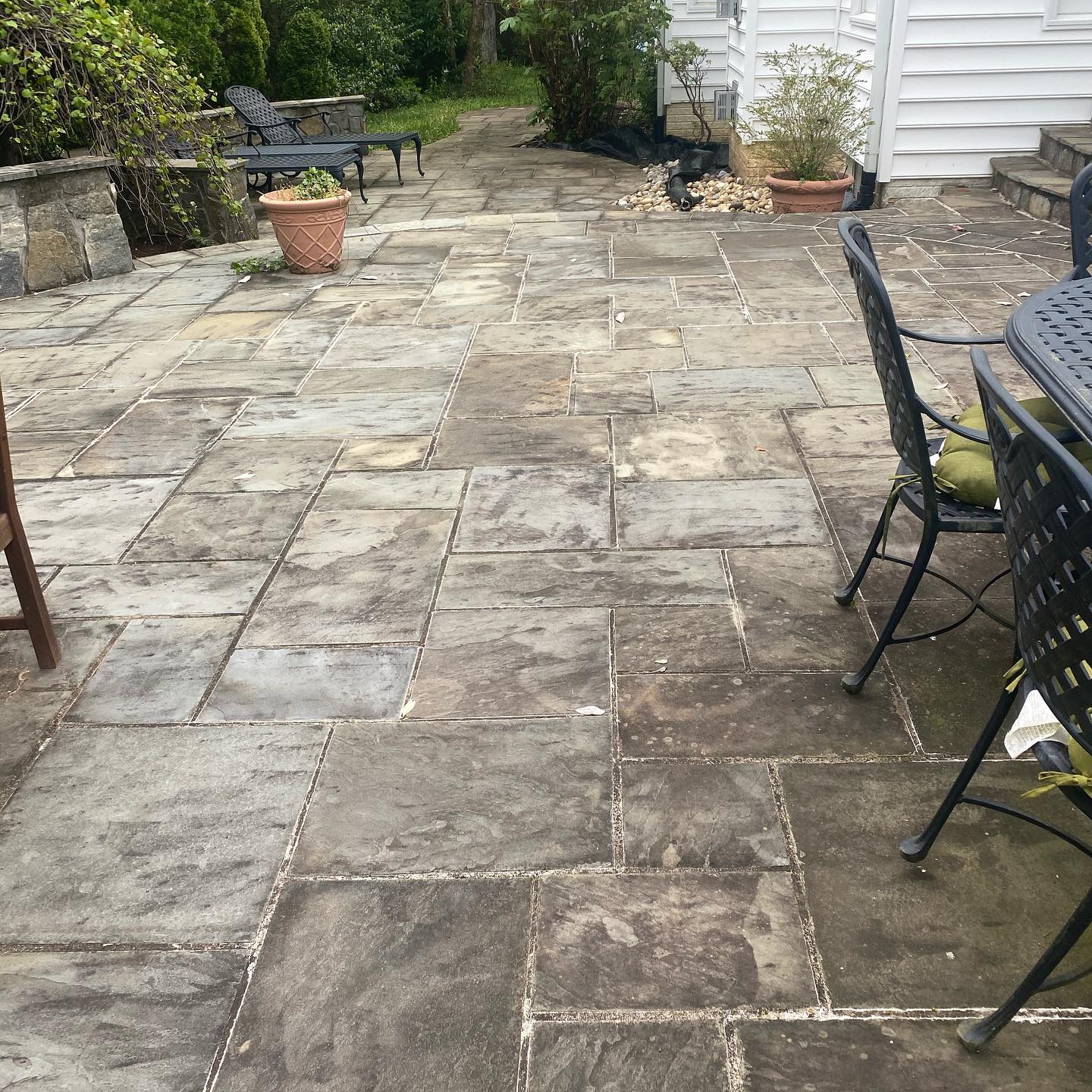 Patio before cleaning