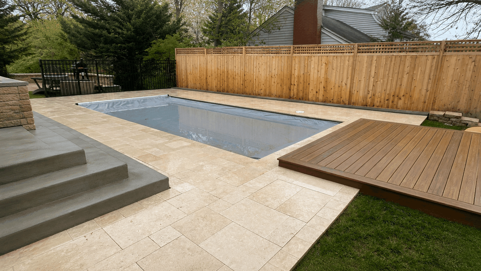 Pool area after professional cleaning