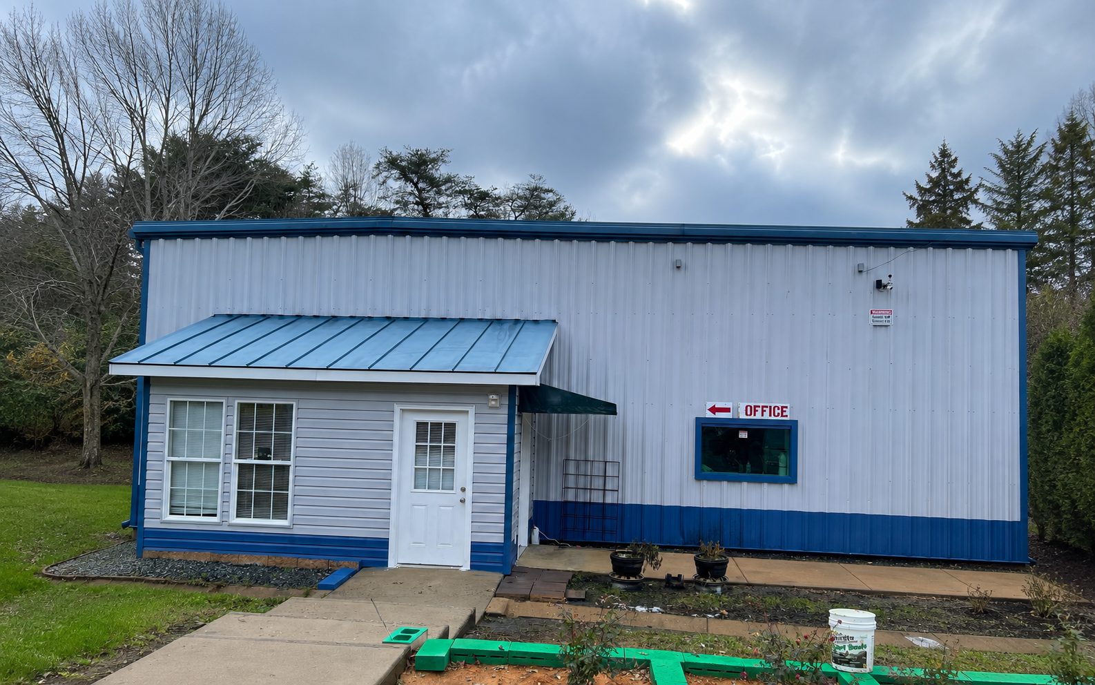 Clean commercial building with office area